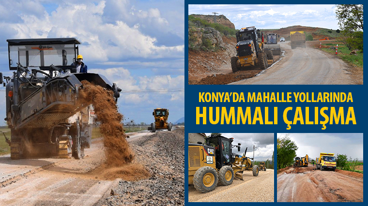 Konya'da Mahalle Yollarında Hummalı Çalışma 