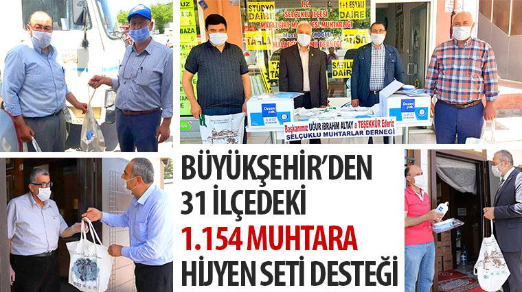 Konya Büyükşehir'den 31 İlçedeki 1.154 Muhtara Hijyen Seti Desteği