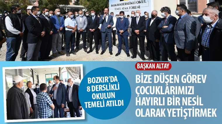 Bozkır'da 8 Derslikli Okulun Temeli Atıldı