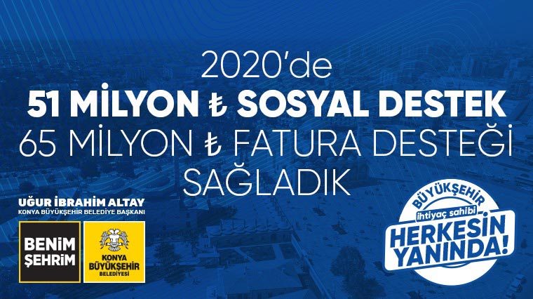 2020'de 51 Milyon TL Sosyal Destek, 65 Milyon TL Fatura Desteği