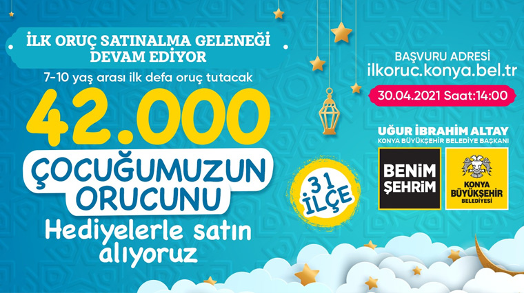 İlk Kez Oruç Tutan Çocukların Hediyesi Bu Yıl da Konya Büyükşehir'den