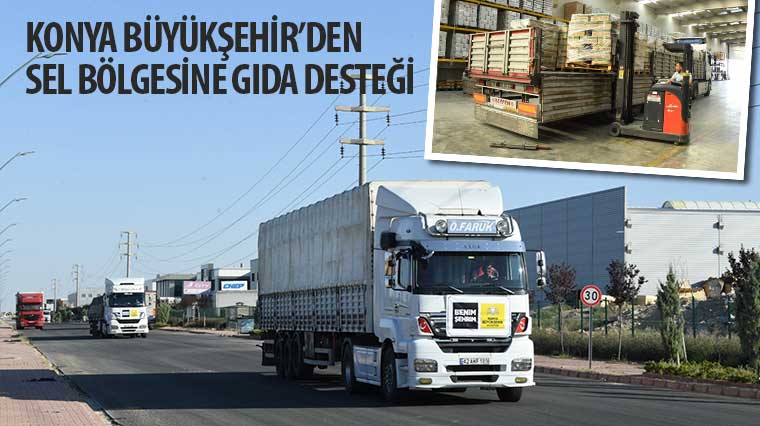Konya Büyükşehir'den Sel Bölgesine Gıda Desteği