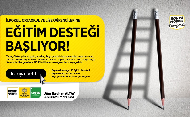 Konya Büyükşehir'den Öğrencilere Eğitim Desteği Başlıyor