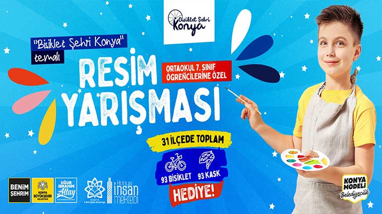 Büyükşehir'den 'Bisiklet Şehri Konya' Temalı Resim Yarışması