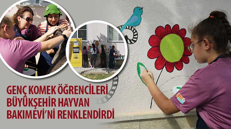 Genç KOMEK Öğrencileri Büyükşehir Hayvan Bakımevi'ni Renklendirdi