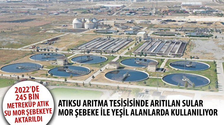 2022'de 245 Bin Metreküp Atık Su Mor Şebekeye Aktarıldı