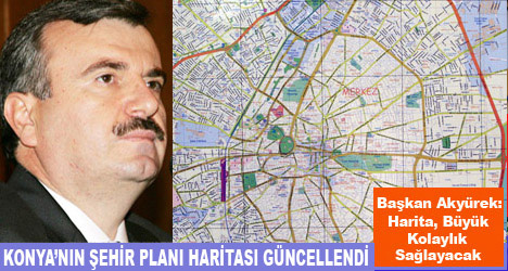 Konya'nın Şehir Planı Haritası Güncellendi