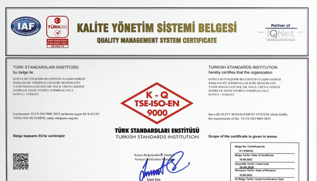 2025 YILI TSE BELGELERİ (ISO 9001 VE ISO 10002) YENİLENDİ faaliyet gorseli